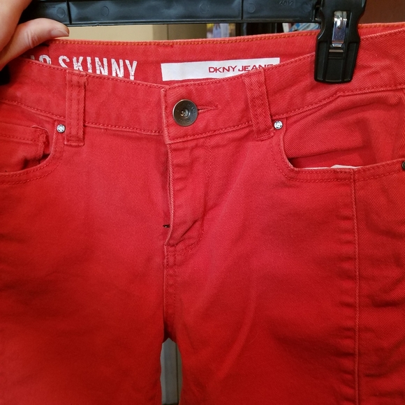 DKNY Red/Orange Soho Skinny Jeans - Picture 3 of 8